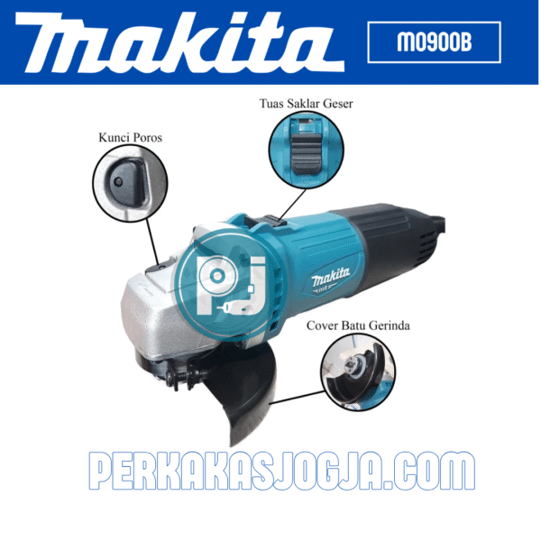 Jual MAKITA Mesin Gerinda M0900B Angle Grinder Tangan 4in Gurinda Maktec MT 90 A - Gambar 6